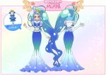 ahoge blue_eyes blue_hair blush character_sheet cure_mermaid dress go!_princess_precure kaidou_minami long_hair magical_girl official_art precure 