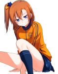  1girl blue_eyes brown_hair gym_uniform kousaka_honoka love_live!_school_idol_project nanotsuki short_hair side_ponytail smile solo 