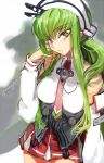  1girl c.c. code_geass creayus green_hair kantai_collection littorio_(kantai_collection) littorio_(kantai_collection)_(cosplay) solo yellow_eyes 