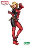  1girl blonde_hair bodysuit contrapposto explosive full_body grenade highres katana lady_deadpool lips looking_at_viewer marvel mask mask_removed short_hair simple_background solo standing sword wanda_wilson watermark weapon web_address white_background yamashita_shun&#039;ya 