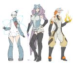  3girls breasts ember_(warframe) full_body highres humanization kuma_x large_breasts multiple_girls nova_(warframe) saryn_(warframe) small_breasts warframe 