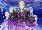  aqua_(fire_emblem_if) armor blonde_hair blue_hair camilla_(fire_emblem_if) elise_(fire_emblem_if) fire_emblem fire_emblem_if gloves hino_michi lance leon_(fire_emblem_if) long_hair marx_(fire_emblem_if) polearm purple_hair weapon 