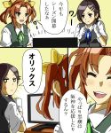  2girls anger_vein artist_request comic highres kagerou_(kantai_collection) kantai_collection kuroshio_(kantai_collection) multiple_girls television translated 