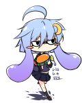  inkling inkling_(cosplay) inori_(xyz5568) kantai_collection parody purple_hair school_uniform serafuku short_hair skirt splatoon water_gun yayoi_(kantai_collection) 