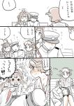  ! 1boy 2girls ;) admiral_(kantai_collection) ahoge anger_vein bench blush breasts brown_hair cleavage comic detached_sleeves double_bun finger_to_mouth hat headgear hiei_(kantai_collection) kantai_collection kongou_(kantai_collection) lap_pillow long_hair mo_(kireinamo) multiple_girls nontraditional_miko ok_sign one_eye_closed open_mouth pointing saliva short_hair shushing sitting sleeping smile spoken_exclamation_mark sweat tears thumbs_up translation_request 