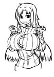  1girl breasts invader kantai_collection large_breasts ribbed_sweater seaport_hime sweater 