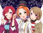  3girls highres hoshizora_rin koizumi_hanayo love_live!_school_idol_project muliple_girls multiple_girls nishikino_maki umeno_(shio1205) 