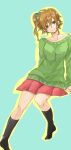  brown_eyes brown_hair kagerou_project kisaragi_momo short_hair side_ponytail skirt smile sweater ｂ(pixiv_9822563) 