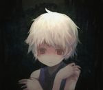  .flow ahoge kareido red_eyes sabitsuki sad short_hair white_hair 