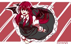  1440x900_wallpaper 16:10_aspect_ratio bat_wings female head_wings koakuma pixiv_id_1024475 solo touhou wallpaper wings 