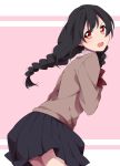  black_hair blush long_hair love_live!_school_idol_project red_eyes seifuku tiwn_braids yazawa_nico 