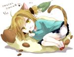  (timeshop) ahoge animal_ears brown_eyes brown_hair cat_ears child eating monthly_girls&#039;_nozaki-kun natsu_ seo_yuzuki short_hair skirt stuffed_animal stuffed_toy tail twintails 