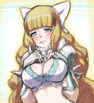  1girl blush bow breasts charlotte_(fire_emblem) cleavage curvaceous fire_emblem fire_emblem_if hair_bow hiroshi_wakai looking_at_viewer nintendo parted_lips 