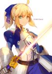  ahoge blonde fate/stay_night fate_(series) female green_eyes jinna png_conversion saber solo 