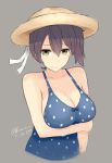  1girl breasts cleavage commentary_request hat kaga_(kantai_collection) kantai_collection kuavera swimsuit tagme ushio_(kantai_collection)_(cosplay) 