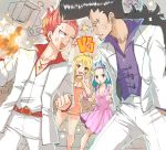  angry black_eyes black_hair blonde blue_hair blush brown_eyes dress fairy_tail fire flower formal gajeel_redfox group hairband happy jewelry levy_mcgarden lucy_heartfilia natsu_dragneel pink_hair pompadour rusky short_hair suit 