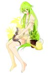  1girl alternate_color animal_on_lap braid cat cat_on_lap dress green_eyes green_hair highres ia_(vocaloid) long_hair plant potted_plant side_braids solo strapless_dress twin_braids very_long_hair vocaloid watering_can yodare_(3yami8) 