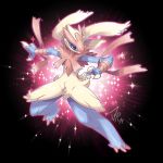  1:1_aspect_ratio alternative_color black_background blaziken cat-meff character_fusion claws dark_background eeveelution fight_stance full_body greninja mega_form_(pok&eacute;mon) no_people png_conversion pokemon pokemon_species simple_background solo sparkle sylveon 