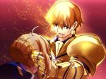 armor blonde blood duo fate/stay_night fate_(series) female gilgamesh male pixiv_id_627759 saber short_hair 