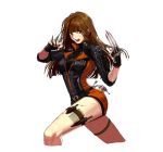  absurdres blood brown_eyes brown_hair claw_(weapon) dungeon_and_fighter highres knife long_hair 