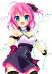  blue_eyes breasts cleavage female heart original pink_hair pixiv_id_1612914 png_conversion solo star_(symbol) v 