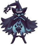  black_headwear blue_eyes closed_mouth fan_character fanart_from_deviantart frown full_body high_resolution light_background no_humans no_people original_pok&eacute;mon png_conversion pokemon simple_background solo spookie-sweets standing transparent_background white_background 