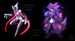  black_background cat-meff character_fusion character_name dark_background delphox deoxys duo fire full_body glowing glowing_eyes legendary_pok&eacute;mon mismagius no_people png_conversion pokemon pokemon_species registeel simple_background standing stick text 