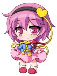  1girl chibi hairband komeiji_satori pink_eyes pink_hair shinjitsu short_hair slippers solo third_eye touhou white_background 