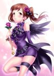  1girl angel_wings breasts brown_eyes brown_hair cosplay idolmaster idolmaster_cinderella_girls kanzaki_ranko kanzaki_ranko_(cosplay) lolita_fashion long_hair nitta_minami rosenburg_engel side_ponytail solo wings zen 