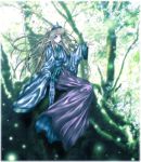  brown_hair dress long_hair pointed_ears royal tree violet_eyes 