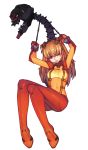  1girl blue_eyes bodysuit brown_hair evangelion:_2.0_you_can_(not)_advance hair_ornament highres long_hair neon_genesis_evangelion one_eye_closed plugsuit rebuild_of_evangelion see-through shikinami_asuka_langley simple_background skin_tight solo souryuu_asuka_langley tears test_plugsuit twintails yuksi 