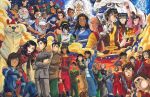  6+boys 6+girls aang absurdres animal appa armband armor asami_sato avatar:_the_last_airbender bald beard black_hair blue_eyes bolin_(avatar) boomerang braid brown_eyes brown_gloves brown_hair bumi_(avatar) bumi_(legend_of_korra) cabbage cabbage_merchant_(avatar) chinese_clothes choker clouds crop_top crossed_arms dark_skin dated dog double_bun everyone facial_hair fan ferret fire folding_fan fourth_wall glasses gloves goatee green_eyes grey_eyes grey_hair hair_bun hair_over_eyes hakoda hands_on_hips hat headband highres ikki_(legend_of_korra) iknik_varrick iroh ishmaiah_dado jeong_jeong jinora kai_(legend_of_korra) katara kneeling korra kya_(legend_of_korra) legend_of_korra lin_bei_fong lipstick long_hair mai_(avatar) makeup mako_(avatar) marker_(medium) meelo midriff momo_(avatar) multiple_boys multiple_girls naga_(avatar) opal_bei_fong pabu_(avatar) pakku pema_(legend_of_korra) pointing ponytail red_lipstick rohan_(legend_of_korra) roku_(avatar) scar scar_across_eye short_hair signature sitting sky sokka spirit staff star_(sky) starry_sky suki suyin_bei_fong tenzin_(legend_of_korra) toph_bei_fong traditional_media twintails ty_lee white_hair wu_(legend_of_korra) yue_(avatar) zhu_li_moon zuko 