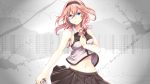  1girl black_hair blue_eyes gahata_meiji hairband navel pink_hair scissors sleeveless solo toudou_charo utau 