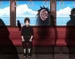  ghibli kaonashi lily_(artist) lowres naruto pain_(naruto) parody sen_to_chihiro_no_kamikakushi sitting tobi train train_interior uchiha_itachi 