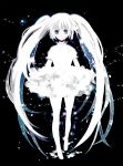  blue_eyes dress ham ham_(eikasiahhh) hatsune_miku highres long_hair solo tears twintails very_long_hair vocaloid white_dress white_hair 