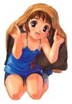  braid brown_eyes brown_hair camisole child happy kneeling long_hair original satou_toshiyuki 