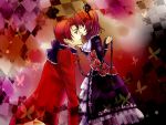  butterfly dress frills jiroichi maria_(umineko) red_hair redhead short_hair umineko_no_naku_koro_ni ushiromiya_battler ushiromiya_maria 