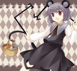  bad_id basket grey_hair jewelry mouse mouse_ears mouse_tail nazrin pendant red_eyes short_hair tail takase_kanan touhou 