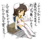  brown_hair bunny_ears bunny_tail bunnysuit comiket elbow_gloves fan gloves inaba_tewi noya rabbit_ears short_hair sweat tail thigh-highs thighhighs touhou translation_request 