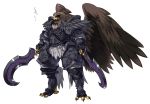  armor bird dual_wield eagle fantasy monster nezumi simple_background sword weapon wings 