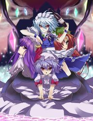  hong_meiling izayoi_sakuya kousou patchouli_knowledge pouring remilia_scarlet touhou 