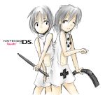  console_girl ds loli nintendo silver_hair twins 