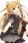  abukuma_(kantai_collection) blonde_hair gloves hiiragi_souren kantai_collection long_hair remodel_(kantai_collection) school_uniform serafuku skirt 