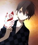  1boy black_eyes black_hair japanese_clothes kimono kirito mask short_hair sword_art_online tsukimori_usako unmoving_pattern yukata 