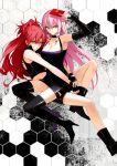  2girls akuma_no_riddle highres inukai_isuke multiple_girls pink_hair redhead sagae_haruki yuri 