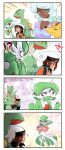  !? 1boy 1girl 4koma ? anger_vein bano_akira blue_hair blush breast_envy breasts brown_hair comic dark_skin envy gardevoir heart highres jealous jigglypuff looking_at_breasts ninetales open_mouth petting pokemon pokemon_(creature) pokemon_(game) pokemon_oras sceptile short_hair short_sleeves smile violet_eyes yuuki_(pokemon) yuuki_(pokemon)_(remake) 