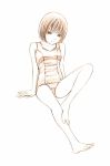  1girl monochrome one-piece_swimsuit original sketch solo swimsuit traditional_media yoshitomi_akihito 
