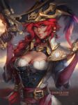  breasts cleavage jurikoi league_of_legends long_hair pirate redhead sarah_fortune 