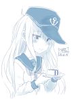  1girl hat hibiki_(kantai_collection) kantai_collection long_hair minazuki_tsuyuha school_uniform 