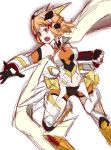  1girl armor artist_request breasts gloves punching senki_zesshou_symphogear short_hair sketch solo tachibana_hibiki_(symphogear) 